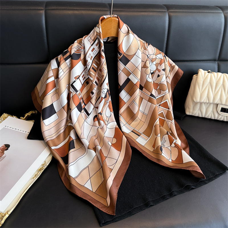 Face Scarf Mask - Syal Sutra Twill Kotak-kotak Baru 2026