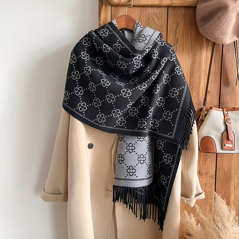 Syal dua sisi desain Jacquard  - Woven Scarf Blanket ulasan dan harga