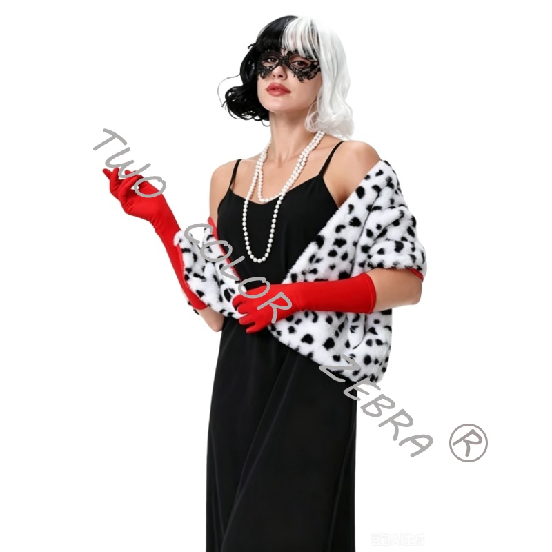 Kostum Cosplay Cruella Deville - Face Scarf Mask ulasan dan harga